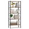 Costway 1/2 PCS 5-Tier Bookshelf, Industrial Tall Bookcase with Open Storage Shelves & Metal Frame Brown